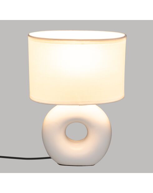 Lampe ronde Baru blanc mat  - H.25 cm
