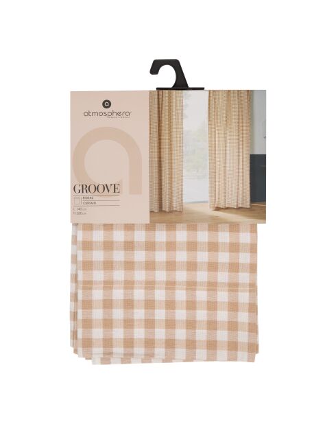 Lot de 2 rideaux Groove vichy lin - 140x260 cm