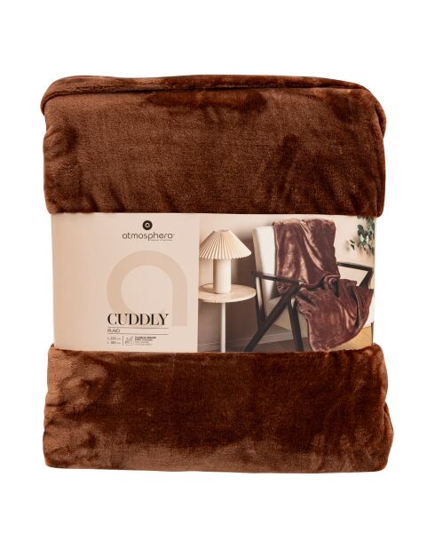 Plaid flan550 Cuddly marron - 180x230 cm