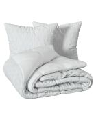 Parure jacquard micro Edie blanche - 260x240 cm