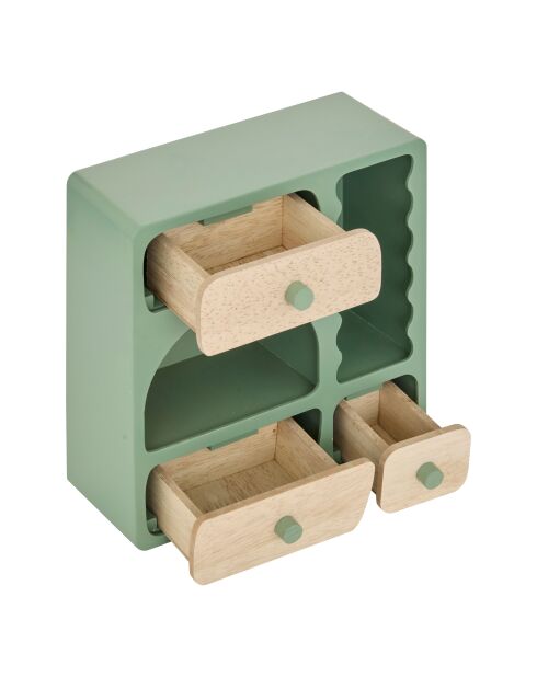 Boite à 3 tiroirs en bois Cherie assortie - H.26 cm