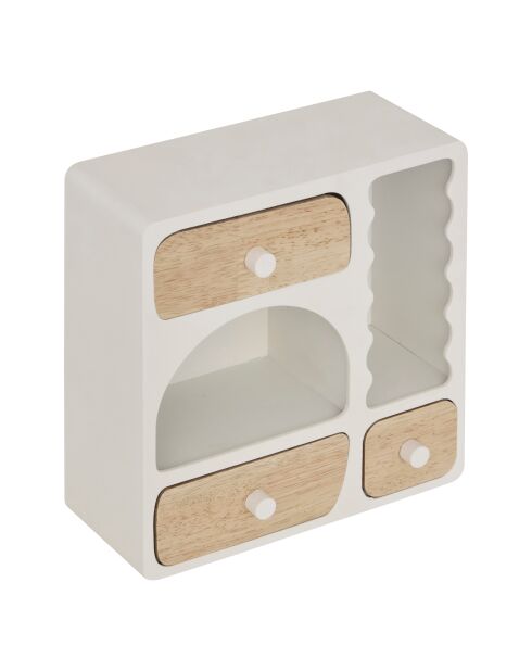 Cherie Holzkiste mit 3 Schubladen, sortiert - H.26 cm
