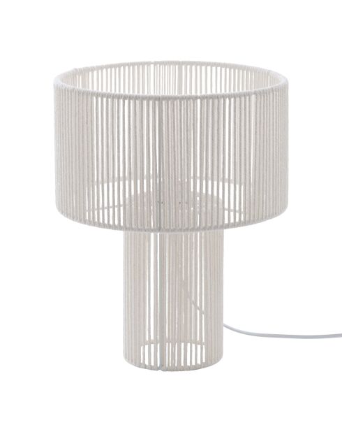 Lampe en coton Miria blanche - H.34 cm