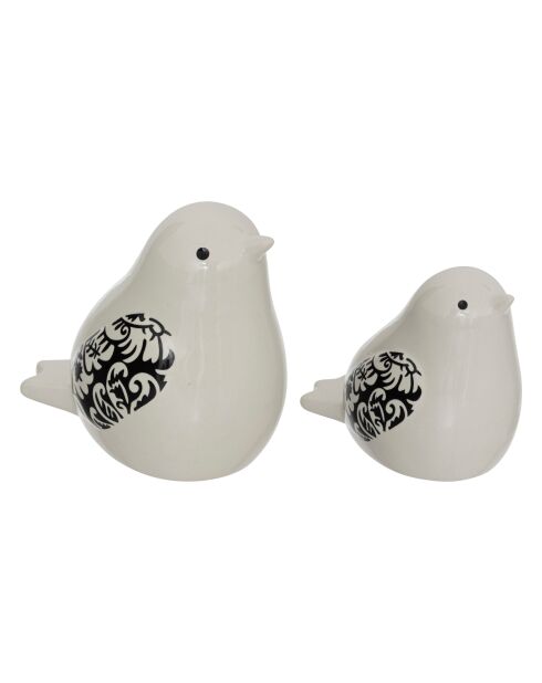 Lot de 2 Oiseaux en céramique Lum - 9,9 x 5,7 x 8 cm