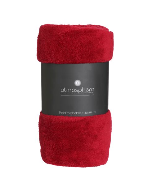 Plaid microfibre rouge - 130x180 cm