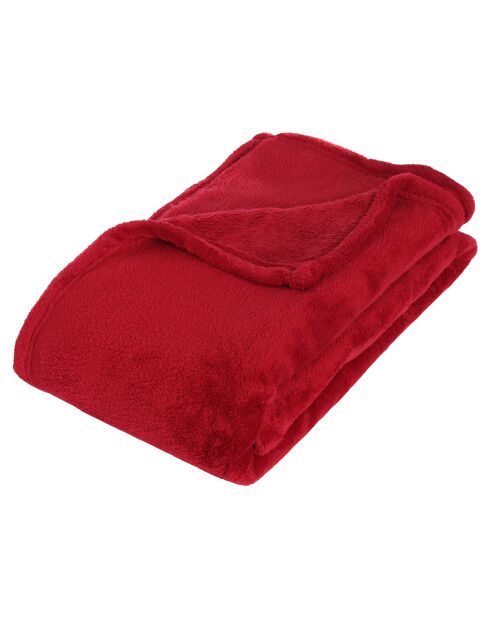 Plaid microfibre rouge - 130x180 cm
