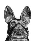 Statue Chien céramique Eden argenté - H.22 cm