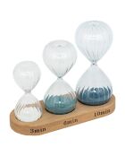 Sablier en verre et bois Sabi multicolore - H.15 cm