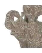 Statue Elephant résine abou marron - H.31 cm