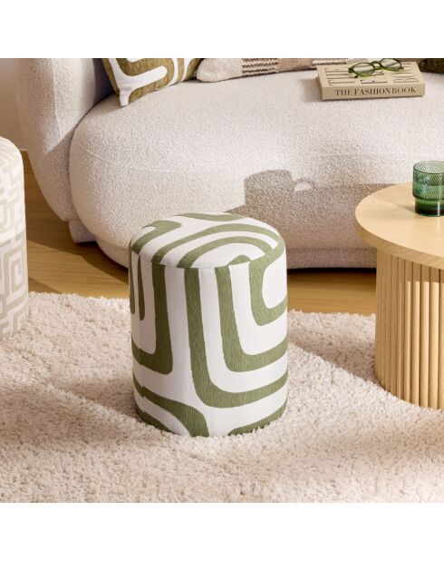 Lot de 2 Poufs Delor verts - 30 x 30 x 36 cm