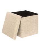 Lot de 2 Poufs pli Olma crème - 38 x 38 x 7 cm