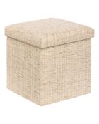 Lot de 2 Poufs pli Olma crème - 38 x 38 x 7 cm