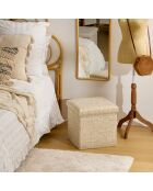Lot de 2 Poufs pli Olma crème - 38 x 38 x 7 cm