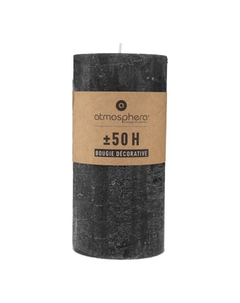 Lot de 2 Bougies ronde Olia noires - 6.8x14 cm
