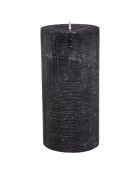Lot de 2 Bougies ronde Olia noires - 6.8x14 cm
