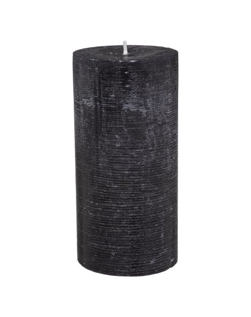 Lot de 2 Bougies ronde Olia noires - 6.8x14 cm