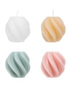 Set mit 4 Kerzen Twist Wild Pink — D.12 cm