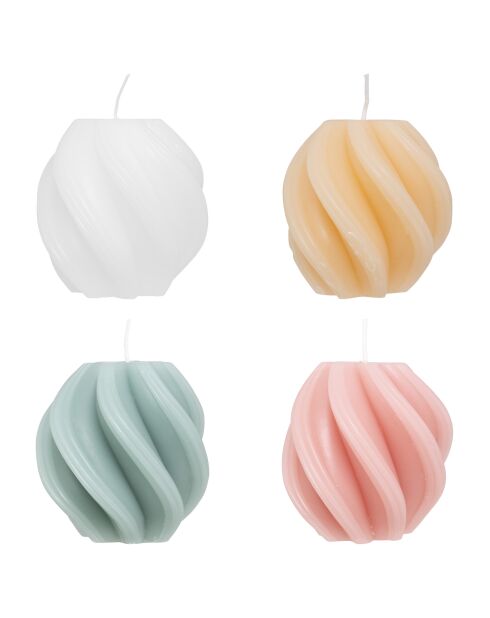 Lot de 4 Bougies Twist wild roses - D.12 cm