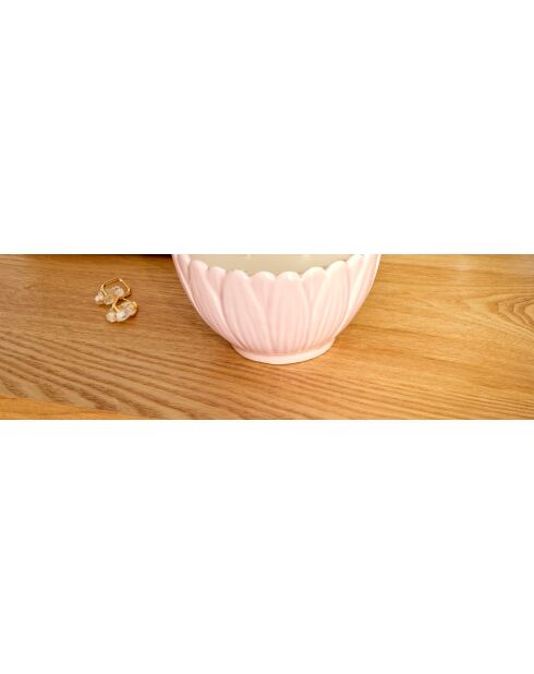 Bougie parfum en céramique fleur de rose - 200g