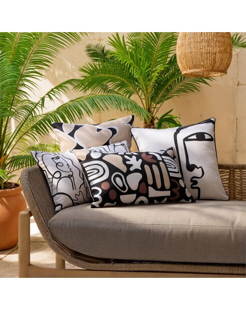 Lot de 2 housses de coussin extérieur Nolan noires - 30x50 cm