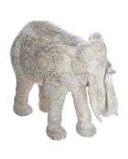 Statue Elephant résine Enzo blanc - H.21 cm