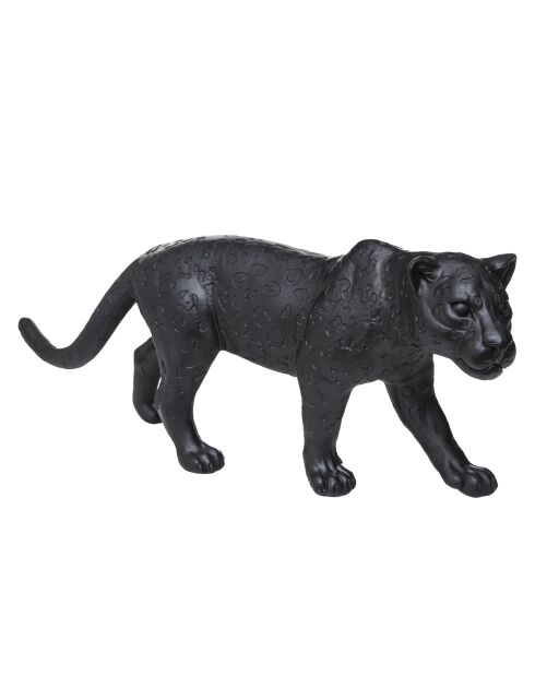 Statue Leopard résine Mathys extérieur noir - H.28 cm