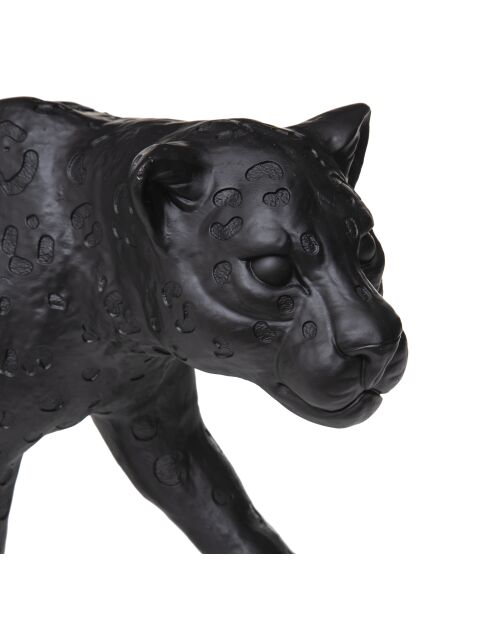 Statue Leopard résine Mathys extérieur noir - H.28 cm
