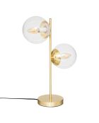 Lampe drt verre col dorée - H.50 cm