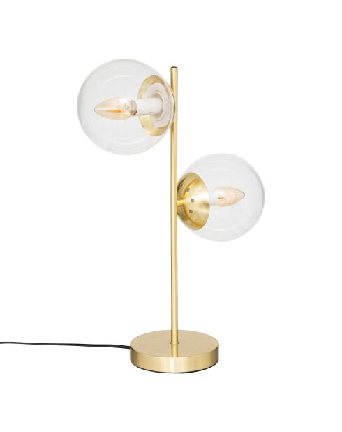 Lampe drt verre col dorée - H.50 cm