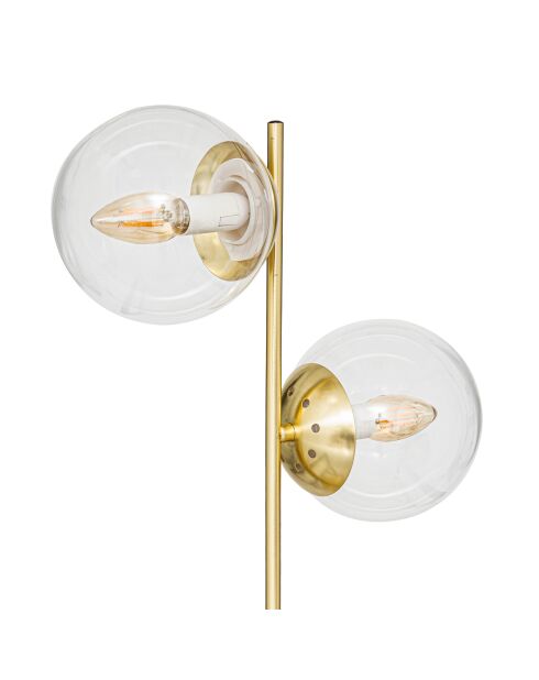 Lampe drt verre col dorée - H.50 cm