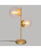 Lampe drt verre col dorée - H.50 cm