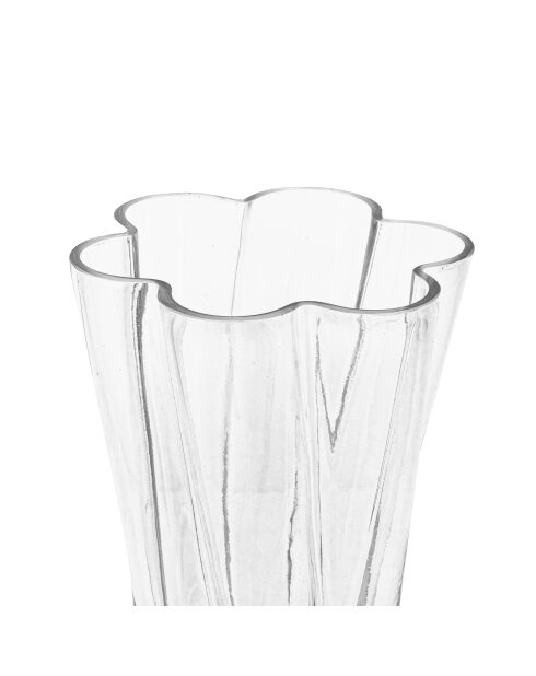 Vase en verre fleur Noeli transparent - H.25.5 cm