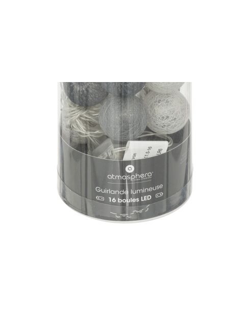 Guirlande Tara à piles 16bou fumé multicolore- D.3.5 cm