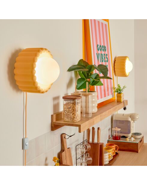 Lampe à poser en céramique Lotta jaune - D.23 cm