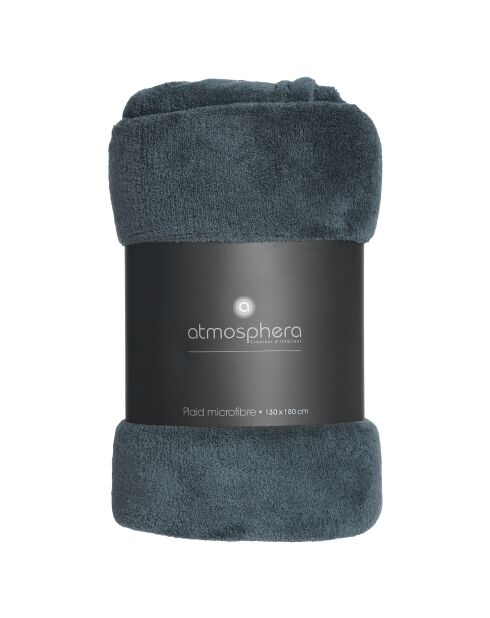 Plaid microfibre bleu orage - 130x180 cm
