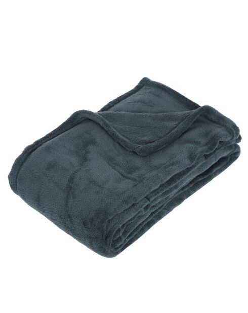 Plaid microfibre bleu orage - 130x180 cm