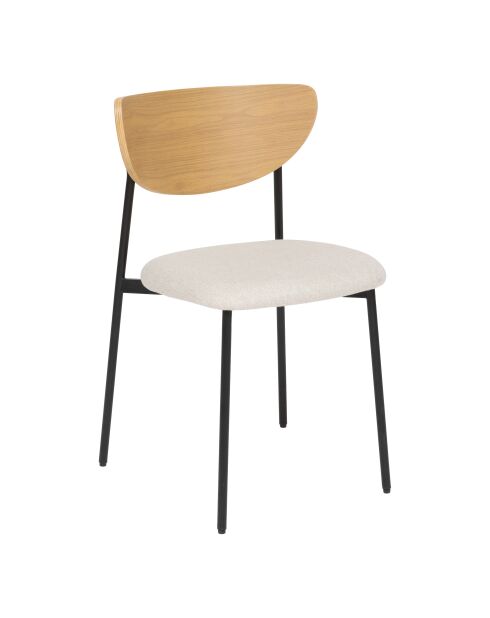 Lot de 2 Chaises en tissu Jaisa beiges - 50x50.5x81 cm