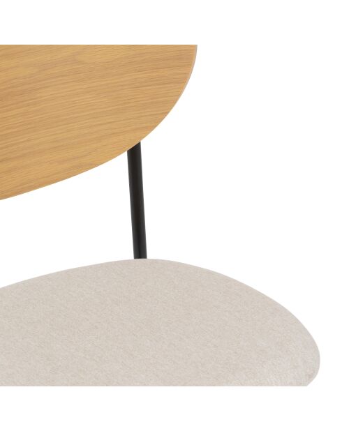 Lot de 2 Chaises en tissu Jaisa beiges - 50x50.5x81 cm