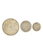 Set di 3 vassoi rotondi in metallo dorato Samir - 57,5 x 57,5 x 4 cm