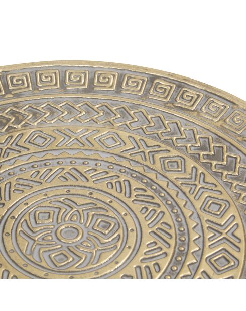 Lot de 3 plateaux rond en metal Samir doré - 57,5 x 57,5 x 4 cm