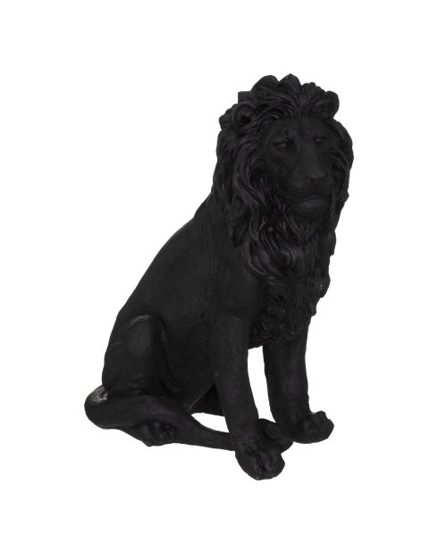 Statue Lion résine Noham extérieur noir - H.51.5 cm