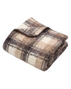 Plaid bouclé carreaux lin - 130x170 cm