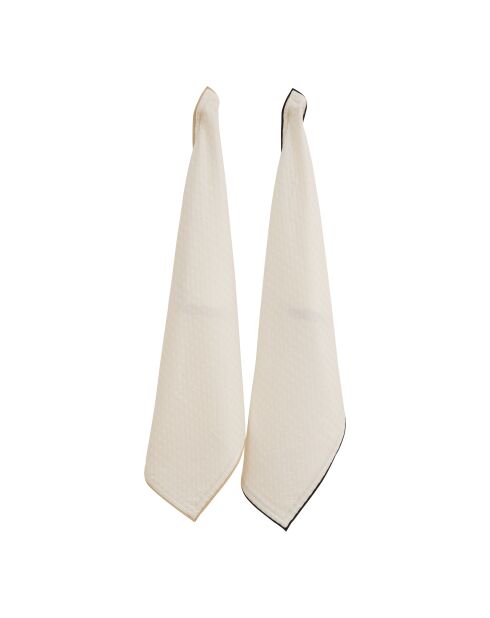 Lot de 2 torchons Waffle blancs - 17 x 1,5 x 41 cm