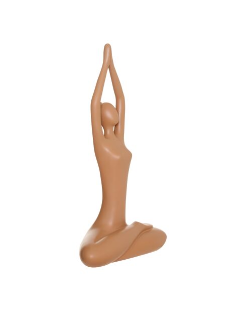 Statue femme Yoga en résine Sien jaune - H.38 cm