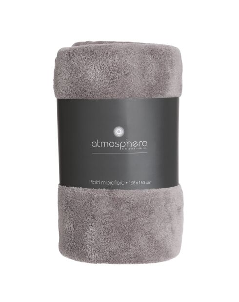 Plaid microfibre gris - 125x150 cm