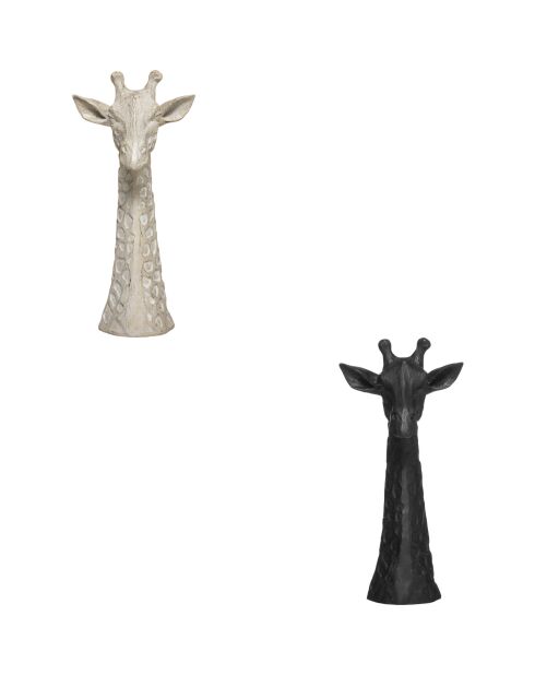 Tête girafe résine Safari assorties - H.32 cm