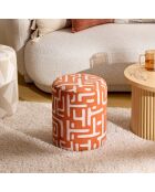 Pouf Delor mod orange epice - 30 x 30 x 36 cm