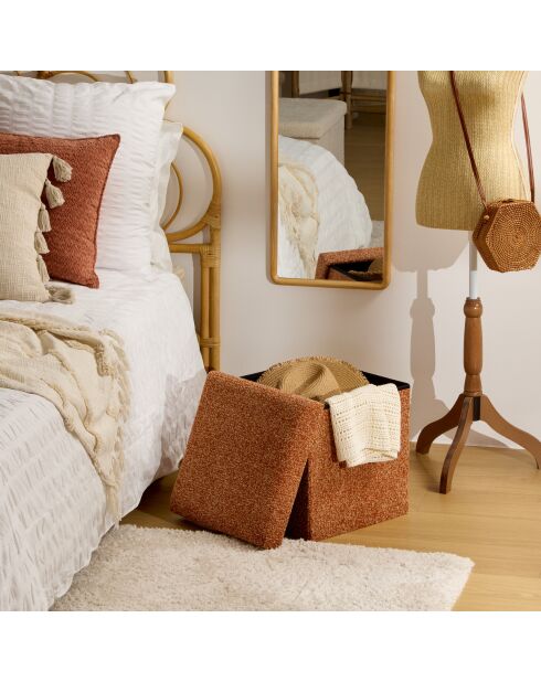 Lot de 2 Poufs pli Oxia ambre - 38 x 38 x 7 cm