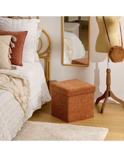 Lot de 2 Poufs pli Oxia ambre - 38 x 38 x 7 cm