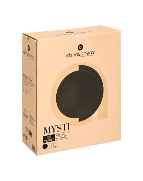 Applique en metal Mysti noir - H30.5 cm